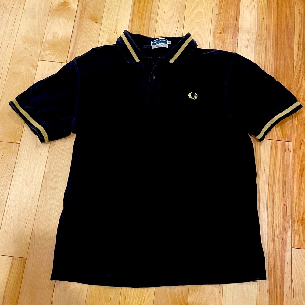 Fred Perry Black and Yellow Gold size 44 (L) polo.